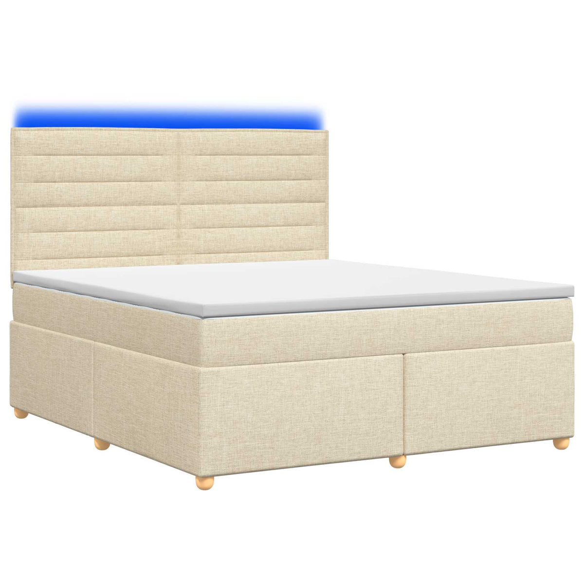 Κρεβάτι box spring με στρώμα Κρεμ 180 x 200 cm Ύφασμα - Pakobazaar