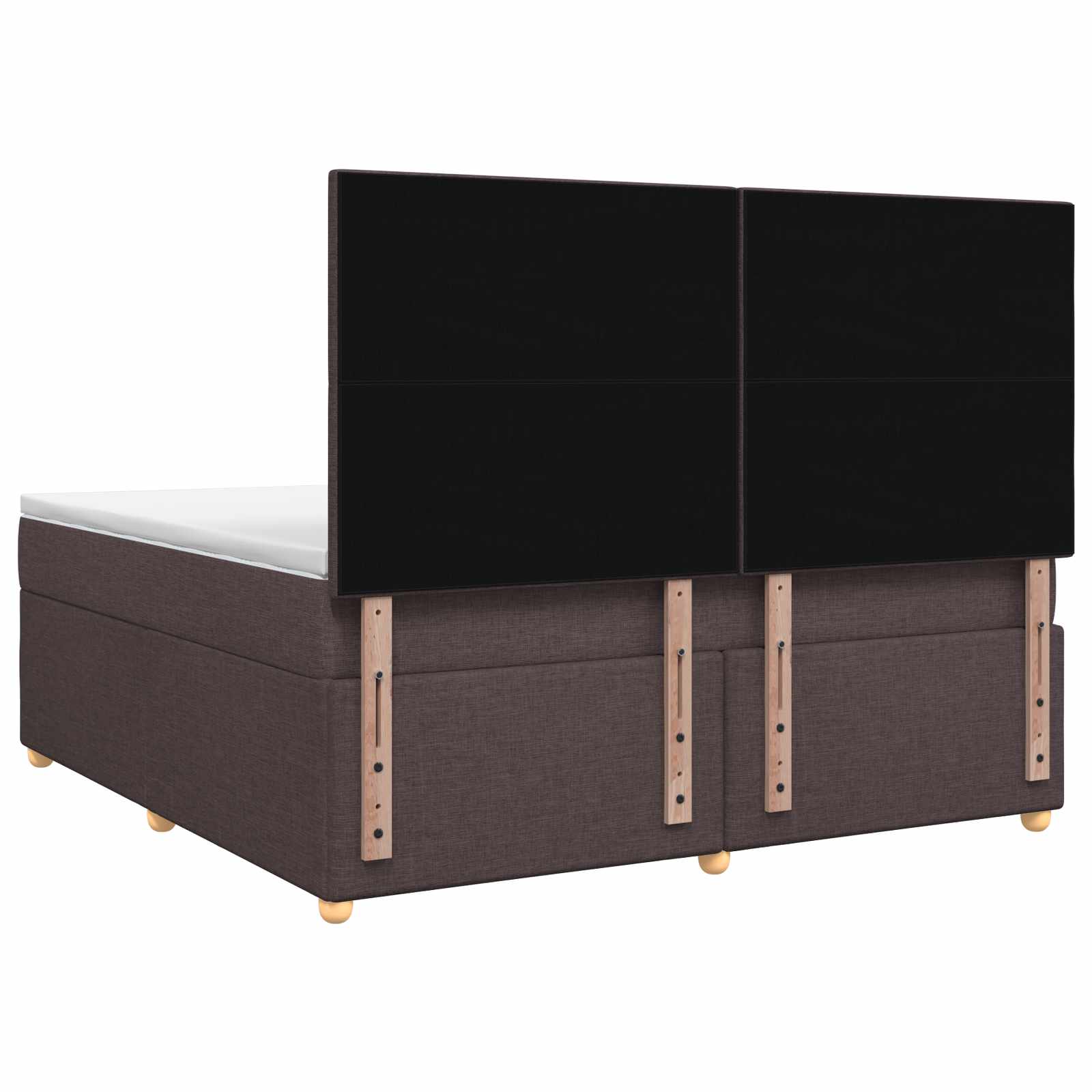 Κρεβάτι box spring με στρώμα Σκούρο Καφέ 180 x 200 cm Ύφασμα - Pakobazaar