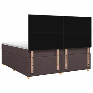 Κρεβάτι box spring με στρώμα Σκούρο Καφέ 180 x 200 cm Ύφασμα - Pakobazaar