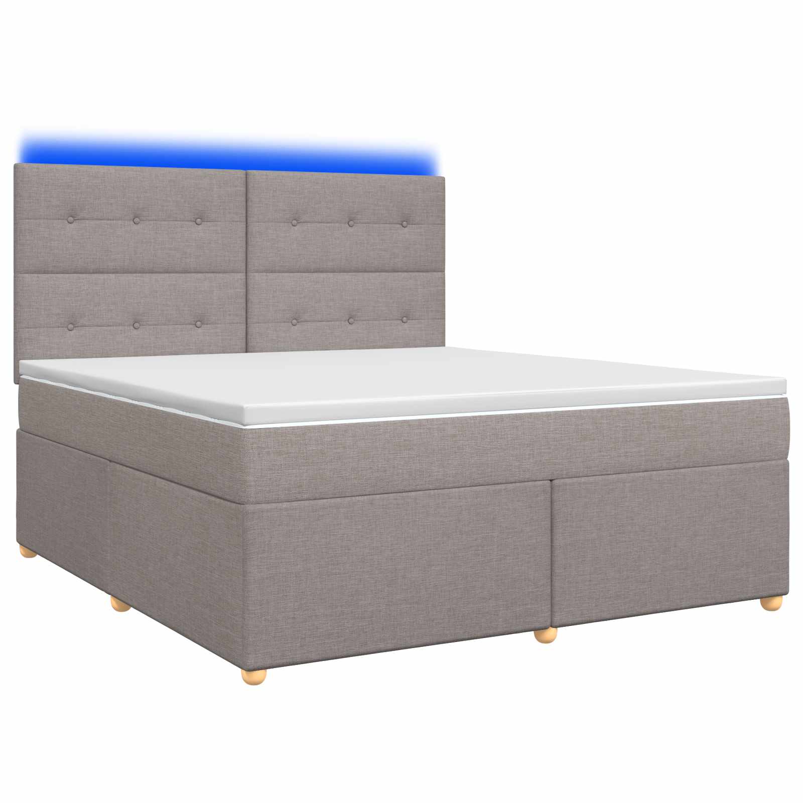 Κρεβάτι box spring με στρώμα Taupe 180 x 200 cm Ύφασμα - Pakobazaar