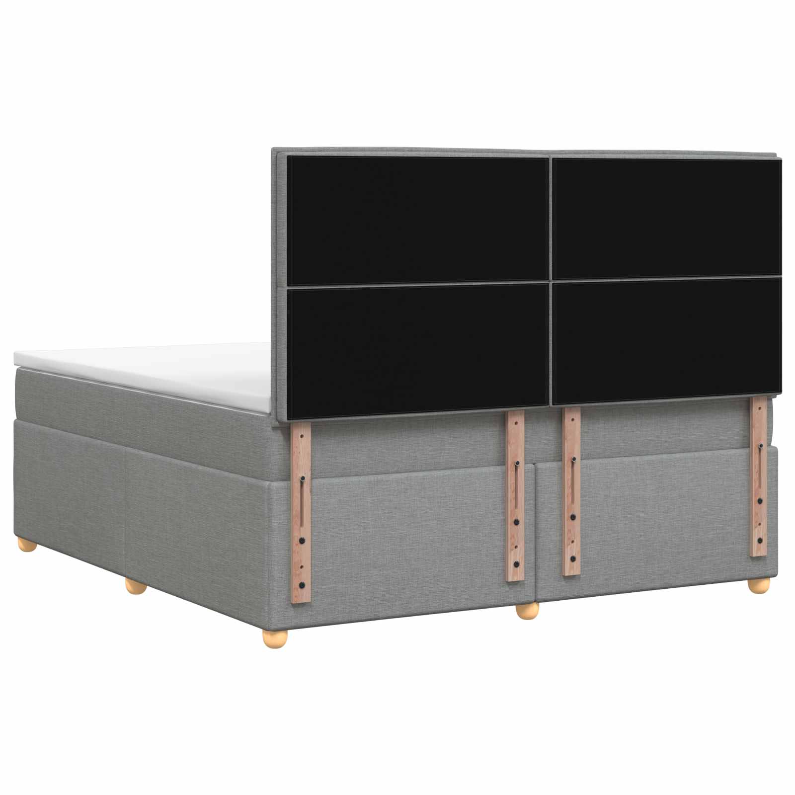 Κρεβάτι box spring με στρώμα Ανοιχτό γκρι 180 x 200 cm Ύφασμα - Pakobazaar
