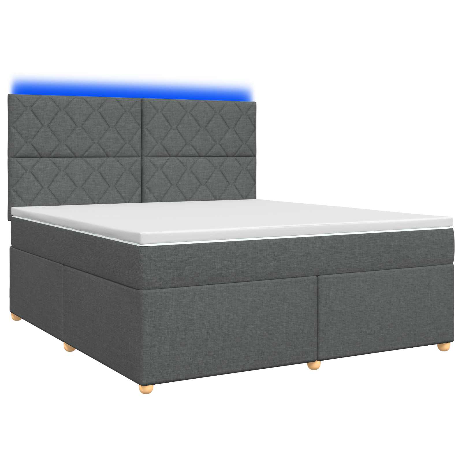 Κρεβάτι box spring με στρώμα Σκούρο Γκρι 180 x 200 cm Ύφασμα - Pakobazaar