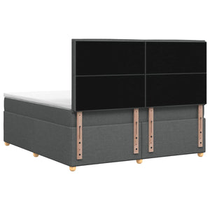 Κρεβάτι box spring με στρώμα Σκούρο Γκρι 180 x 200 cm Ύφασμα - Pakobazaar