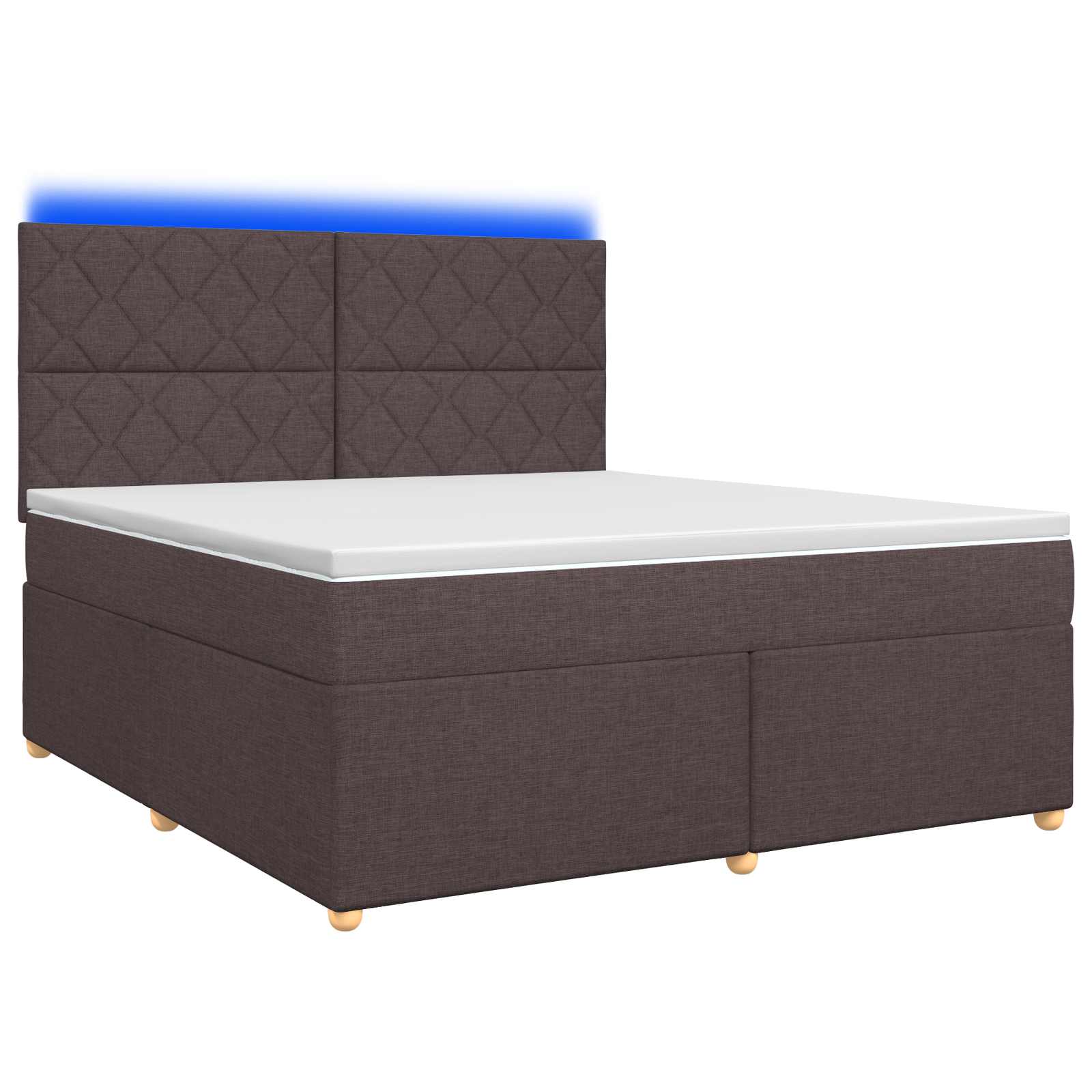 Κρεβάτι box spring με στρώμα Σκούρο Καφέ 180 x 200 cm Ύφασμα - Pakobazaar