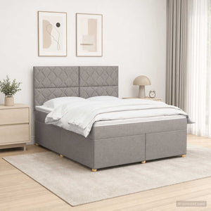 Κρεβάτι box spring με στρώμα Taupe 180 x 200 cm Ύφασμα - Pakobazaar