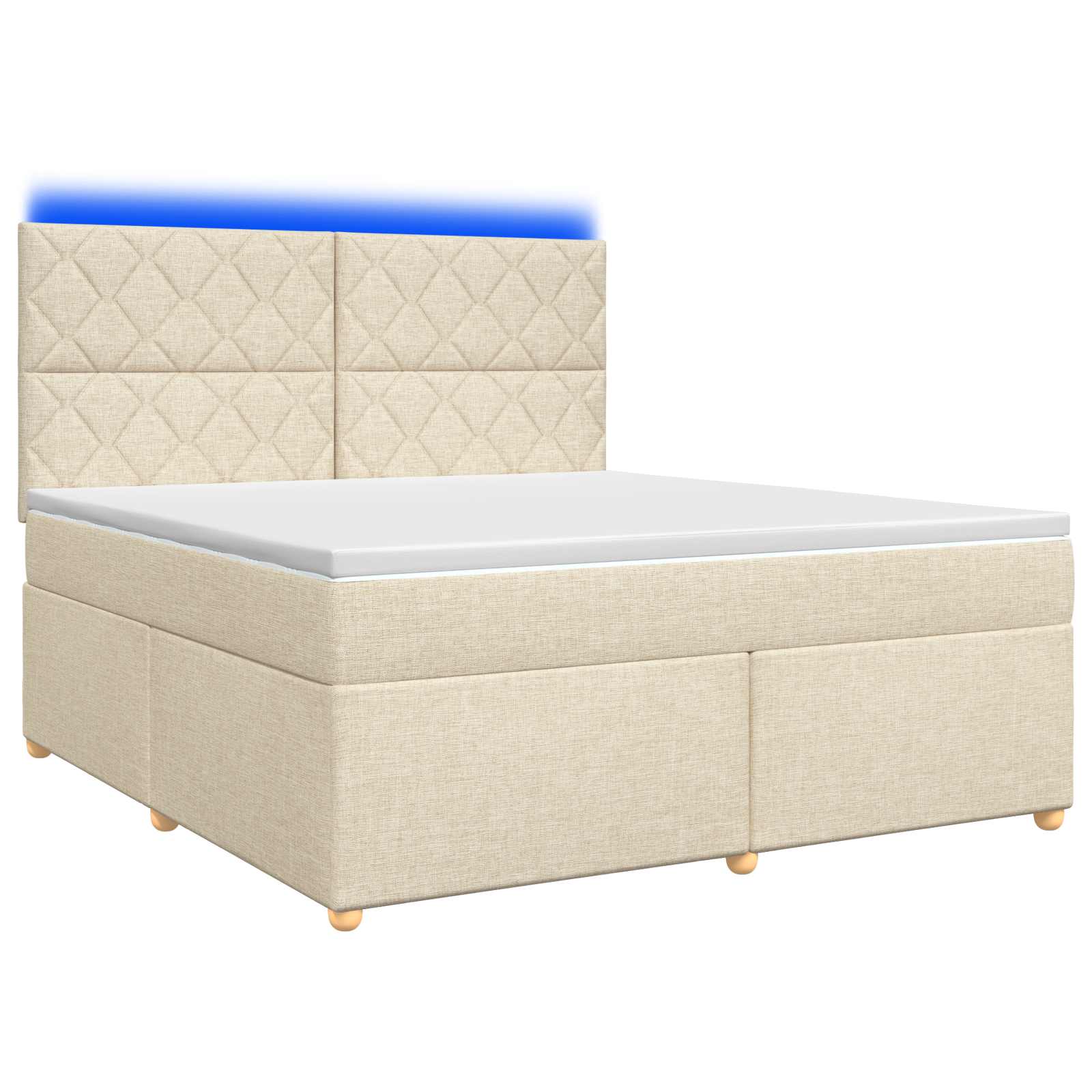 Κρεβάτι box spring με στρώμα Κρεμ 180 x 200 cm Ύφασμα - Pakobazaar