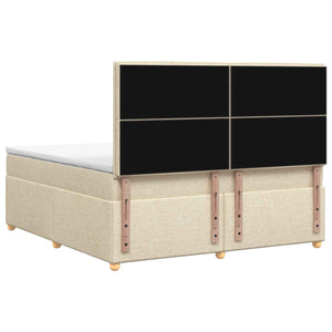 Κρεβάτι box spring με στρώμα Κρεμ 180 x 200 cm Ύφασμα - Pakobazaar