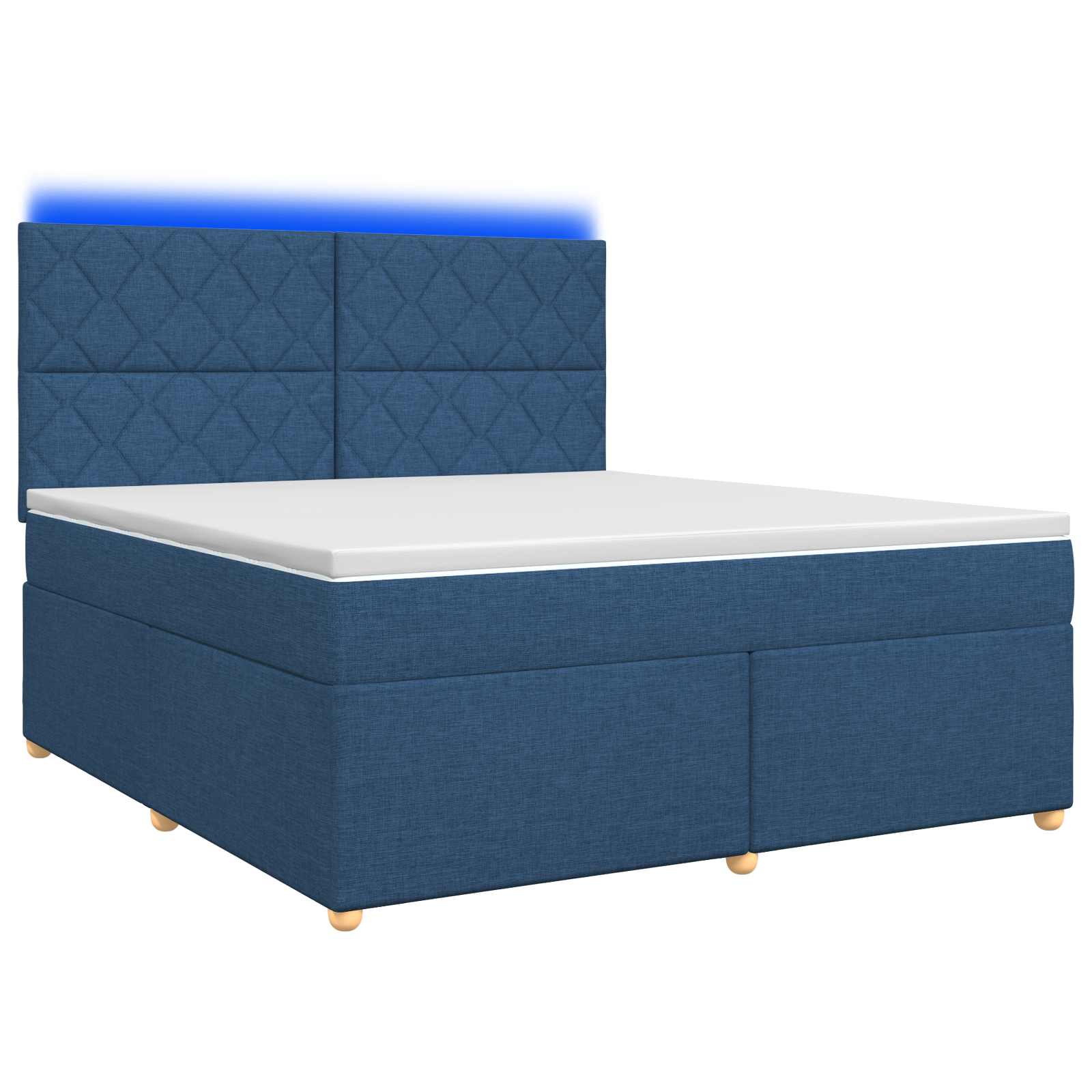 Κρεβάτι box spring με στρώμα Μπλε 180 x 200 cm Ύφασμα - Pakobazaar