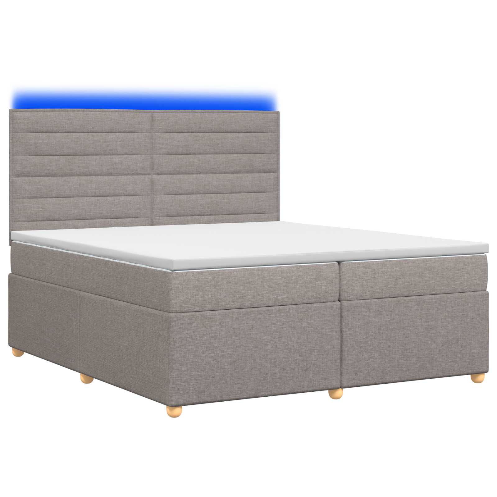 Κρεβάτι box spring με στρώμα Taupe 200 x 200 cm Ύφασμα - Pakobazaar