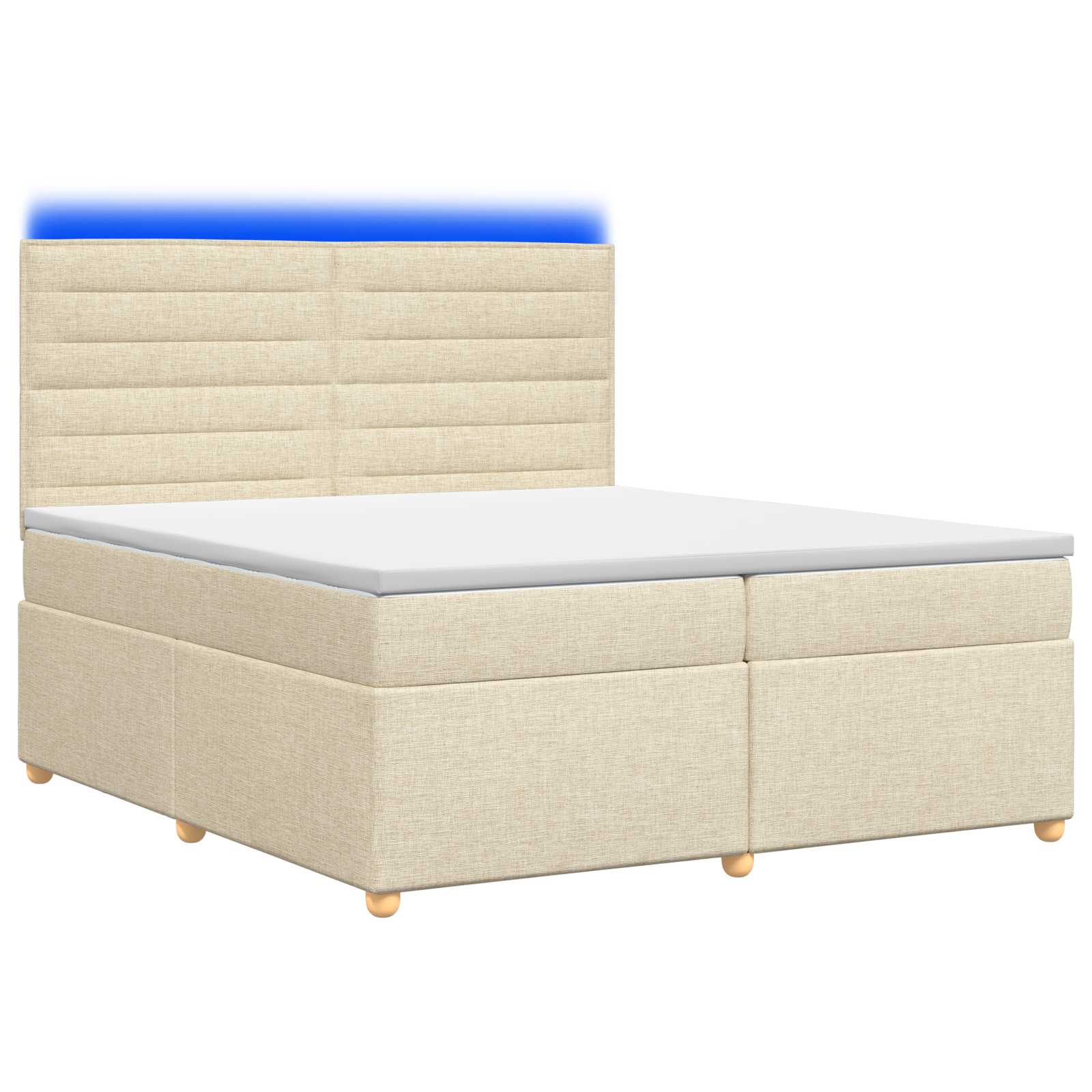 Κρεβάτι box spring με στρώμα Κρεμ 200 x 200 cm Ύφασμα
