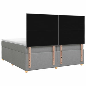 Κρεβάτι box spring με στρώμα Ανοιχτό γκρι 200 x 200 cm Ύφασμα - Pakobazaar