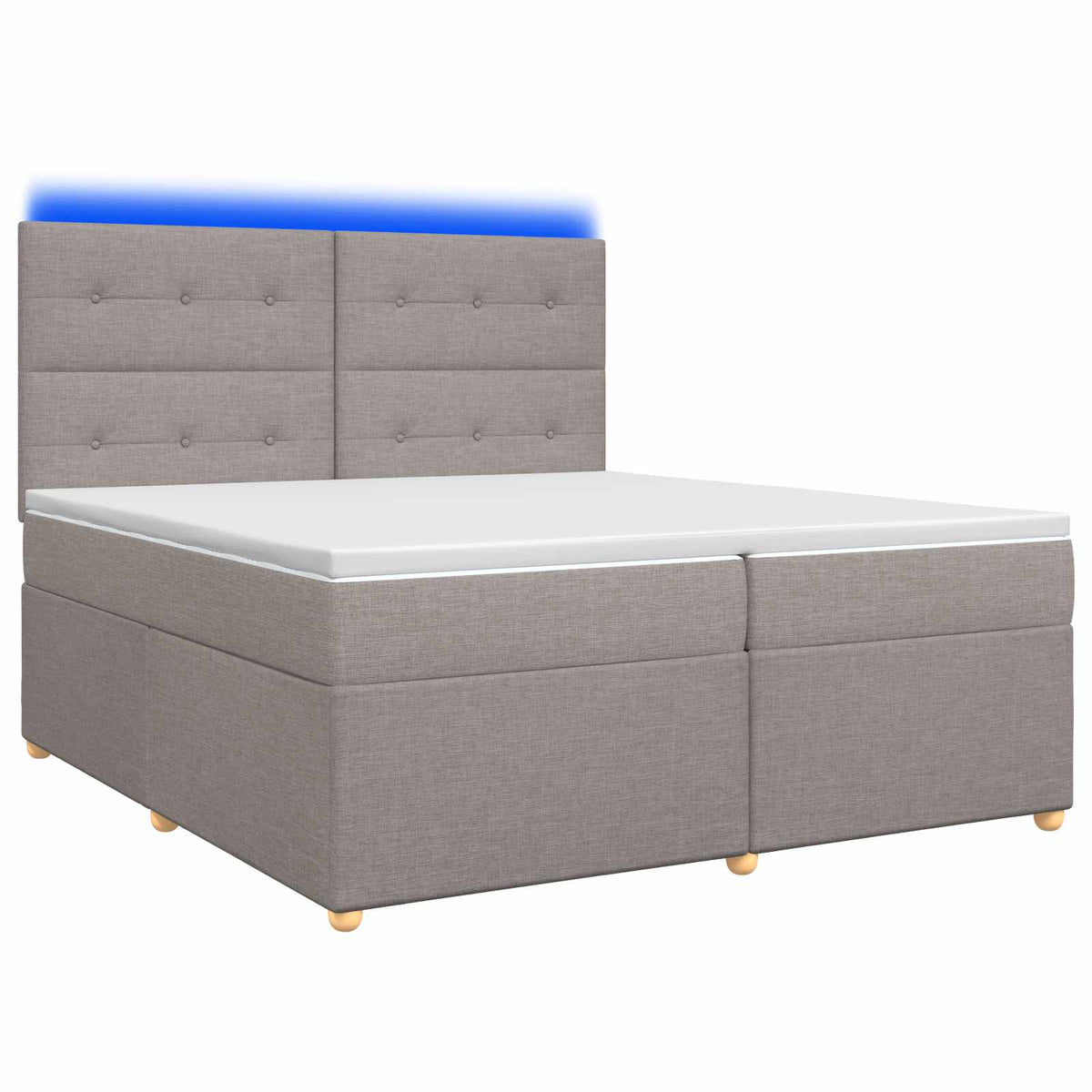 Κρεβάτι box spring με στρώμα Taupe 200 x 200 cm Ύφασμα - Pakobazaar