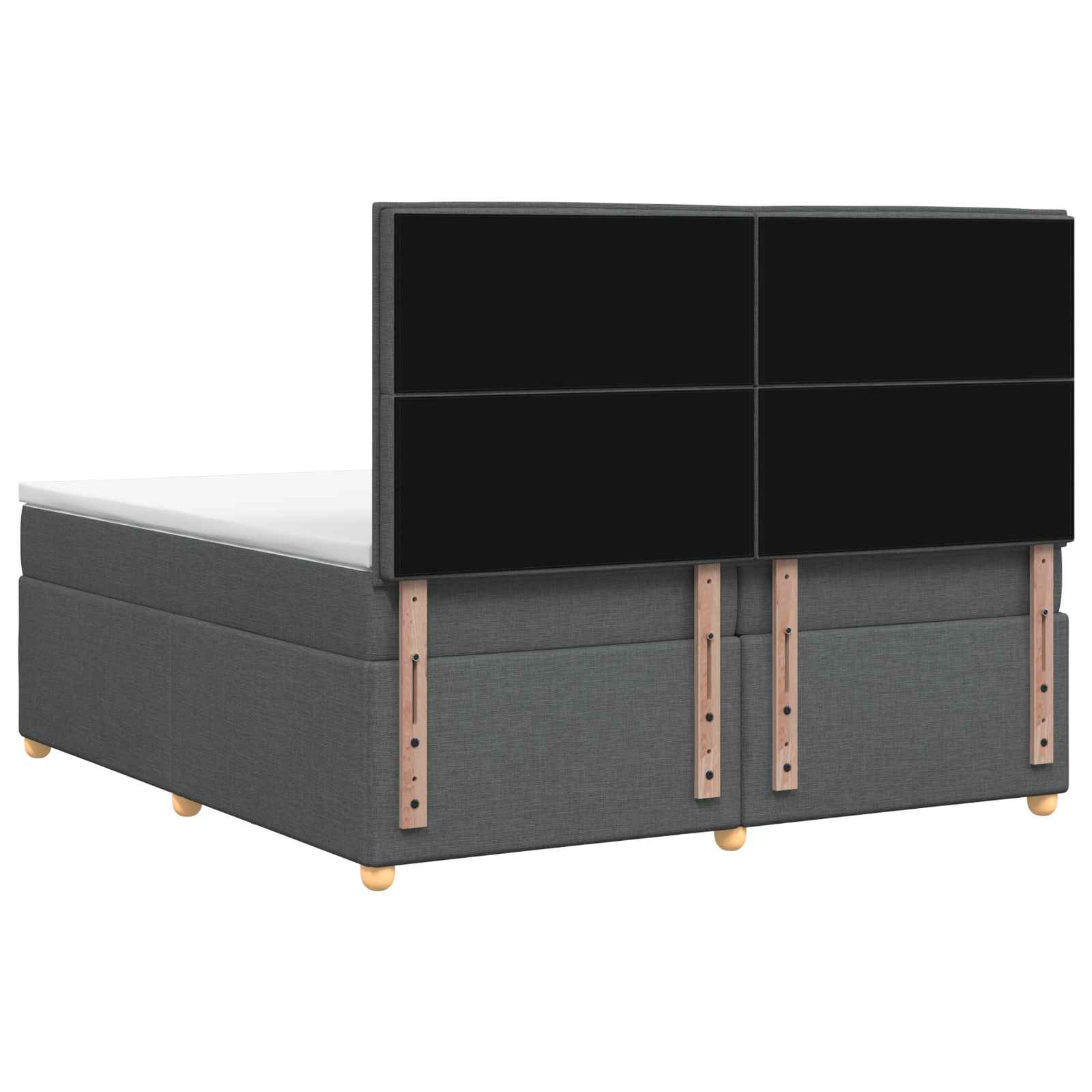 Κρεβάτι box spring με στρώμα Σκούρο Γκρι 200 x 200 cm Ύφασμα - Pakobazaar