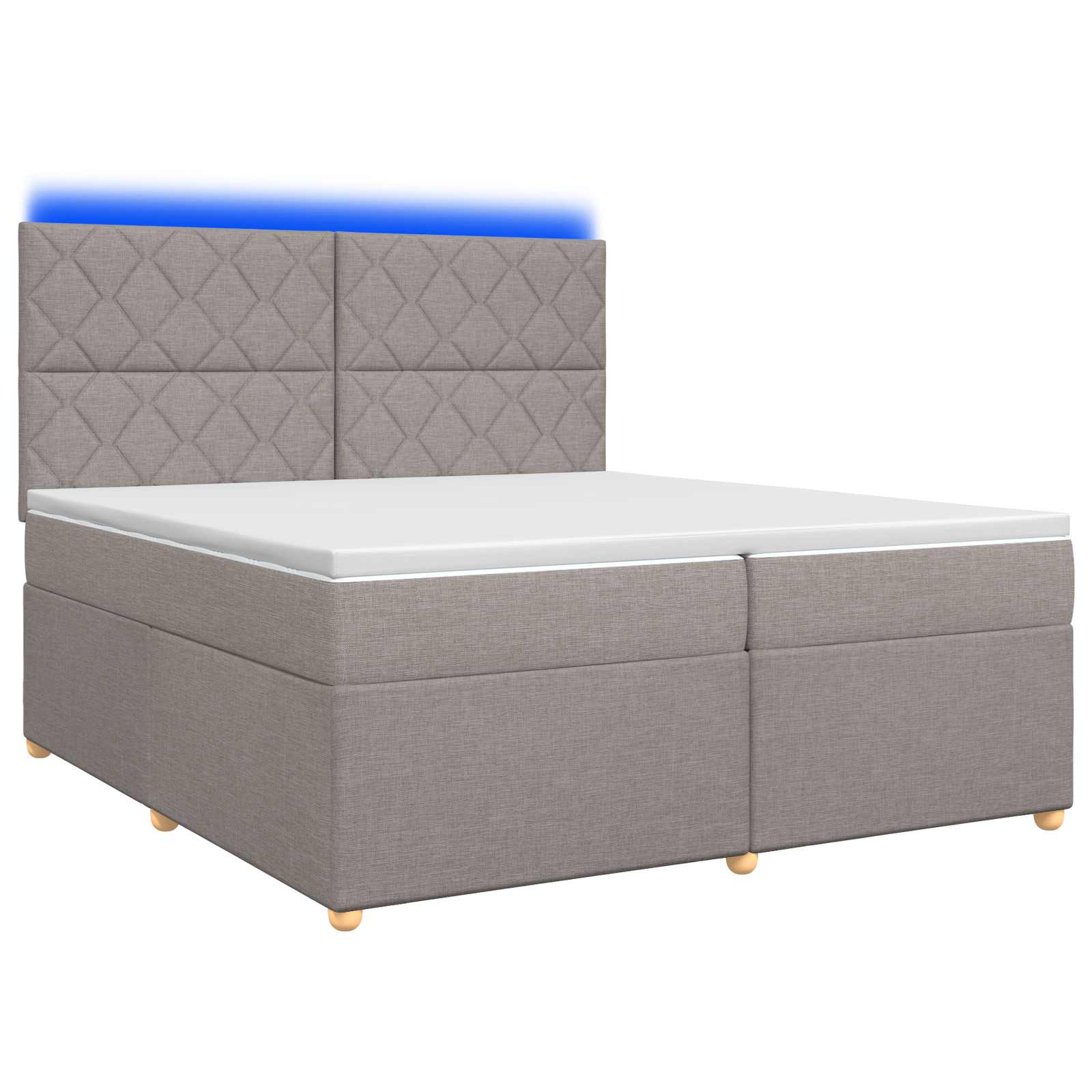 Κρεβάτι box spring με στρώμα Taupe 200 x 200 cm Ύφασμα - Pakobazaar