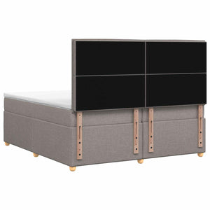 Κρεβάτι box spring με στρώμα Taupe 200 x 200 cm Ύφασμα - Pakobazaar