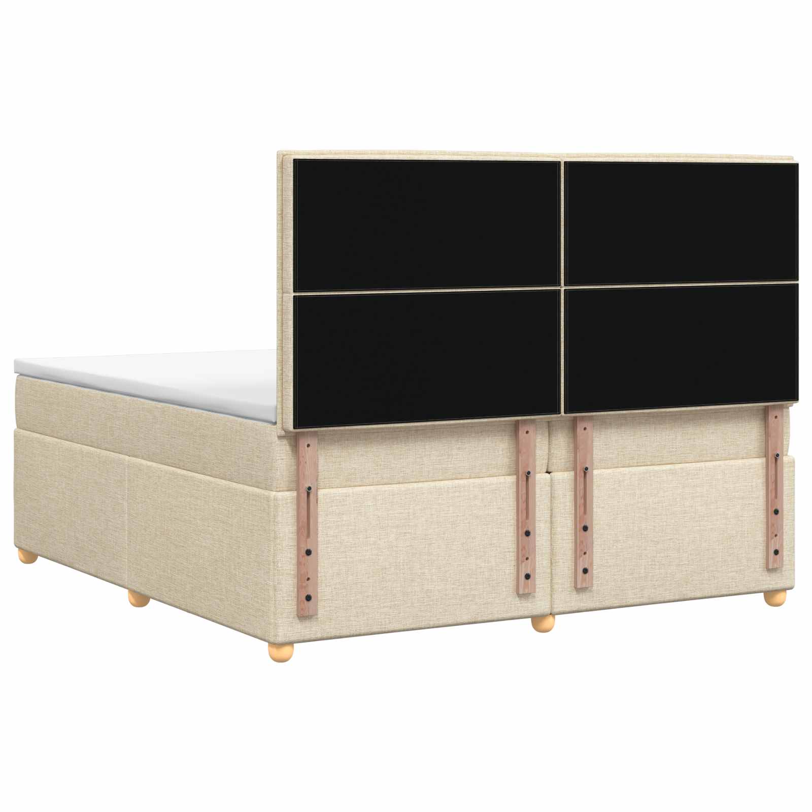 Κρεβάτι box spring με στρώμα Κρεμ 200 x 200 cm Ύφασμα - Pakobazaar