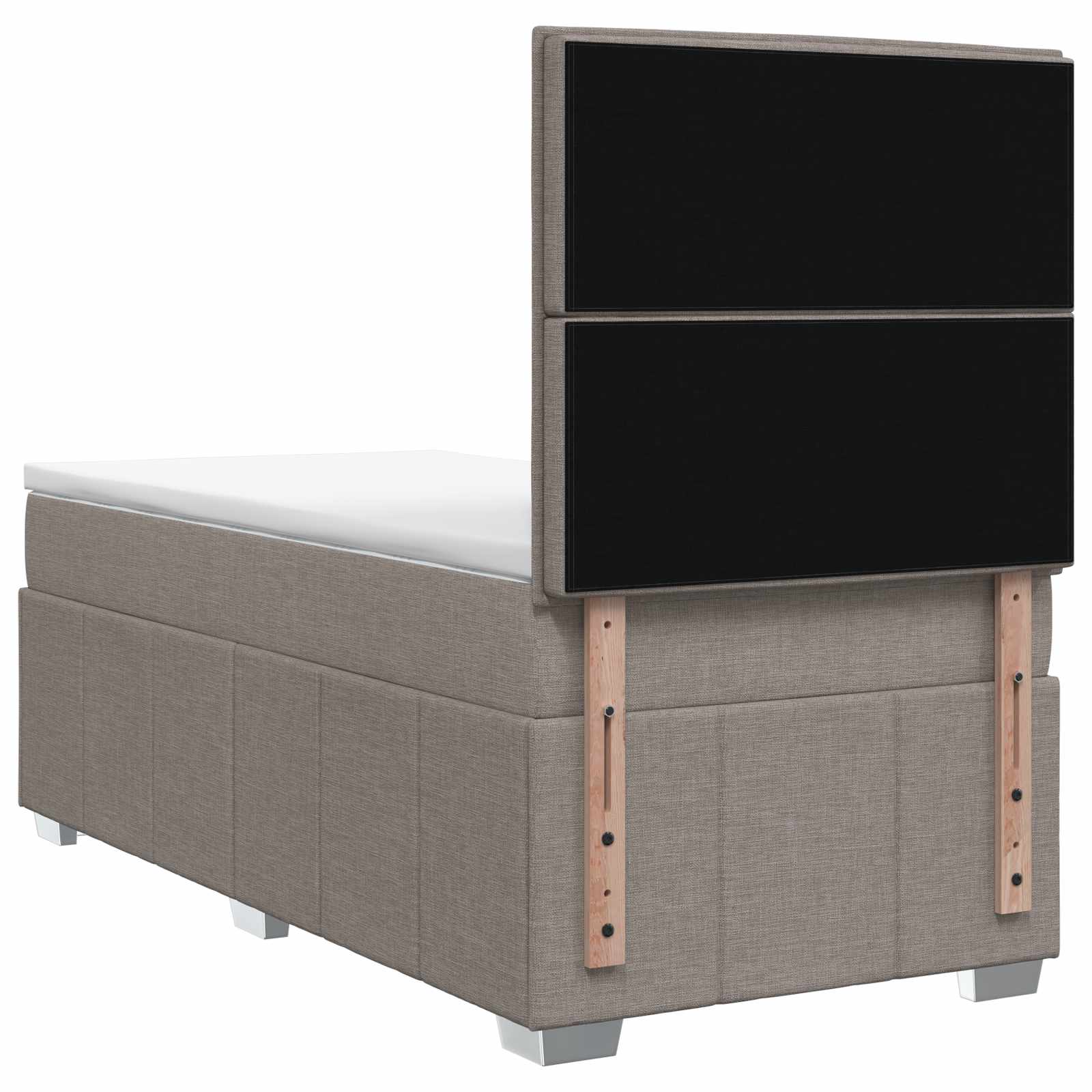 Κρεβάτι με κουτί ελατηρίου LED και στρώμα Taupe 90 x 190 cm