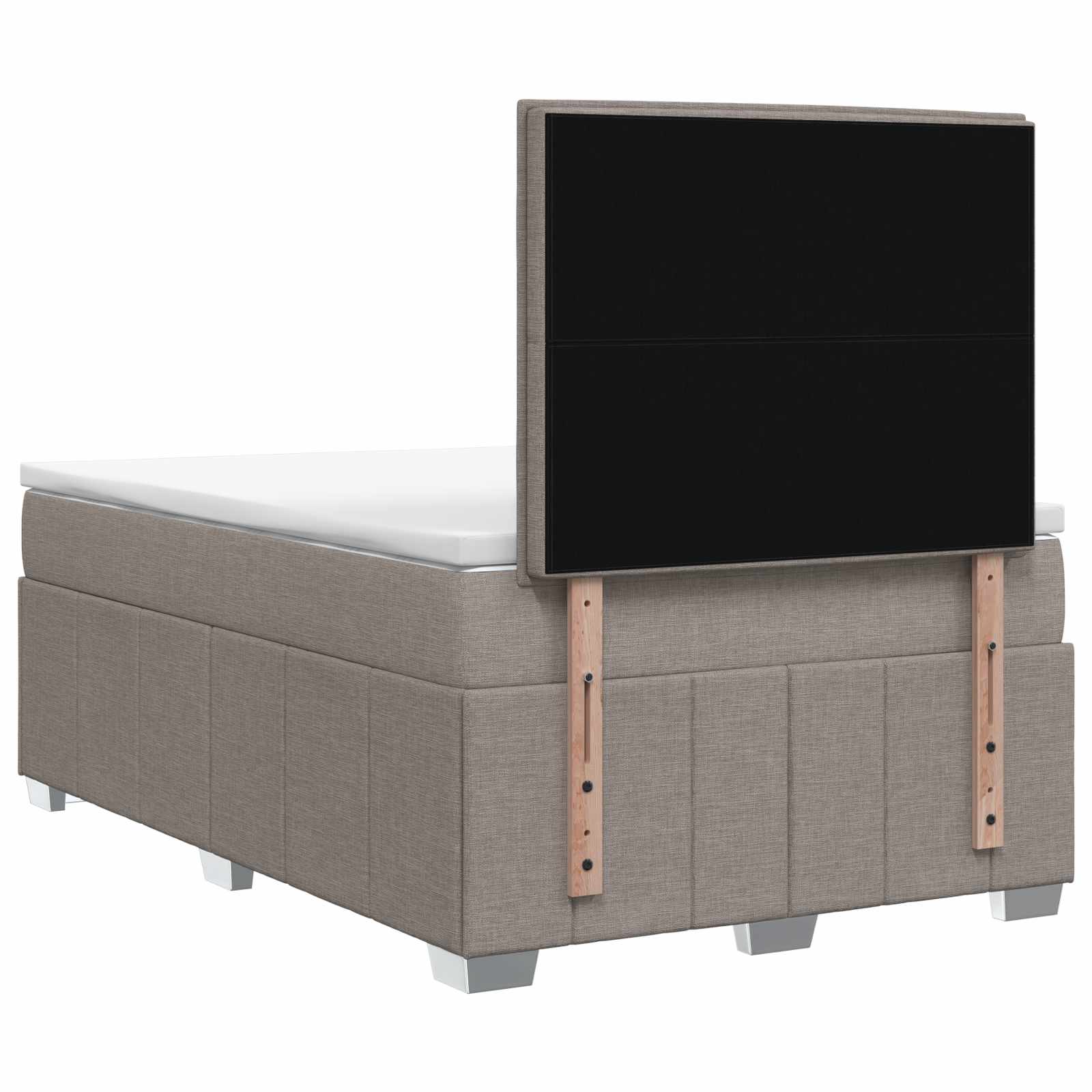 Κρεβάτι με κουτί ελατηρίου LED και στρώμα Taupe 120 x 190 cm - Pakobazaar