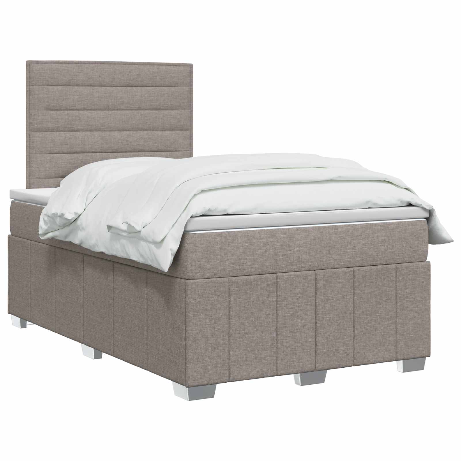 Κρεβάτι με κουτί ελατηρίου LED και στρώμα Taupe 120 x 190 cm - Pakobazaar