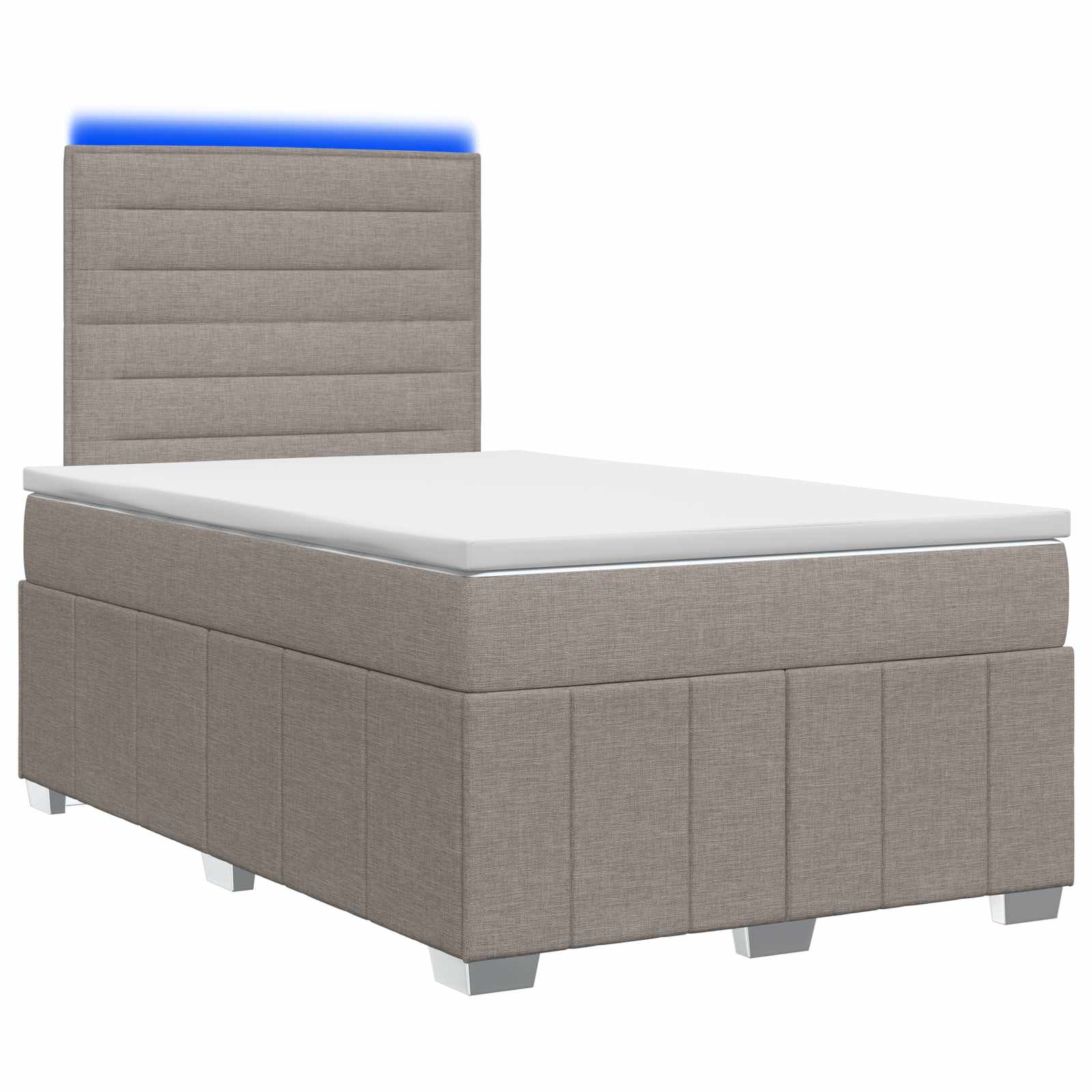 Κρεβάτι με κουτί ελατηρίου LED και στρώμα Taupe 120 x 200 cm
