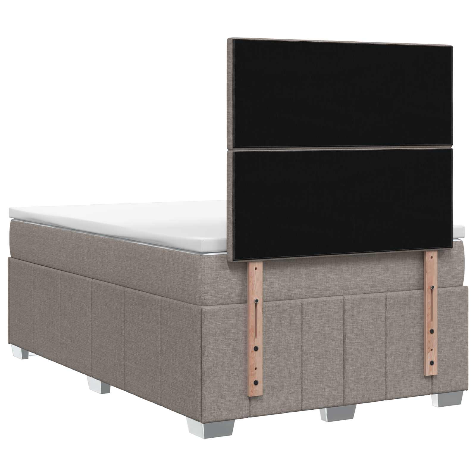 Κρεβάτι με κουτί ελατηρίου LED και στρώμα Taupe 120 x 200 cm - Pakobazaar