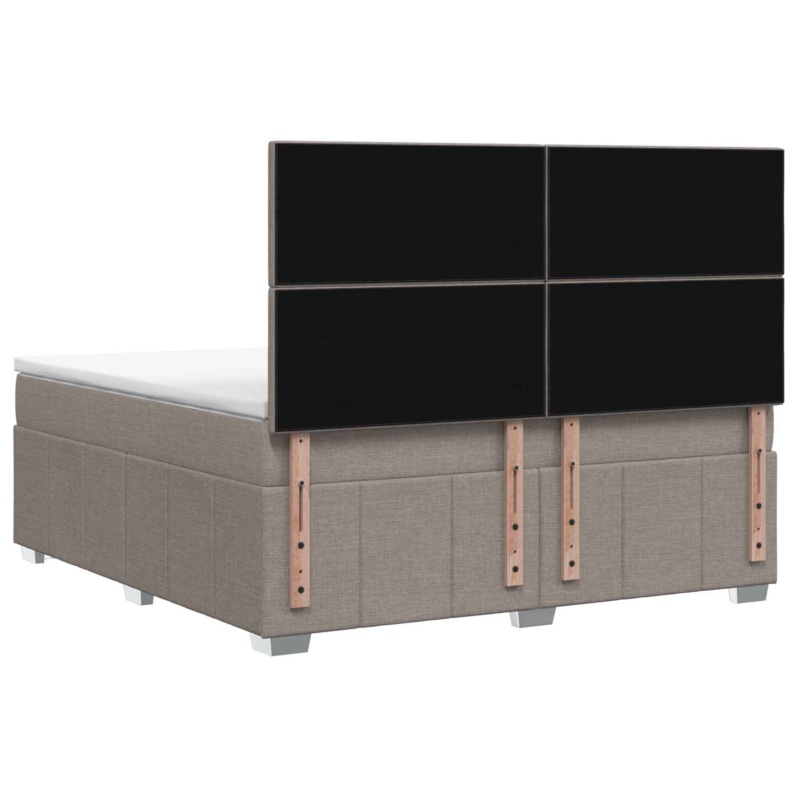 Κρεβάτι με κουτί ελατηρίου LED και στρώμα Taupe 140 x 190 cm - Pakobazaar