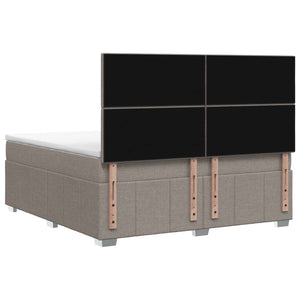 Κρεβάτι με κουτί ελατηρίου LED και στρώμα Taupe 140 x 190 cm - Pakobazaar