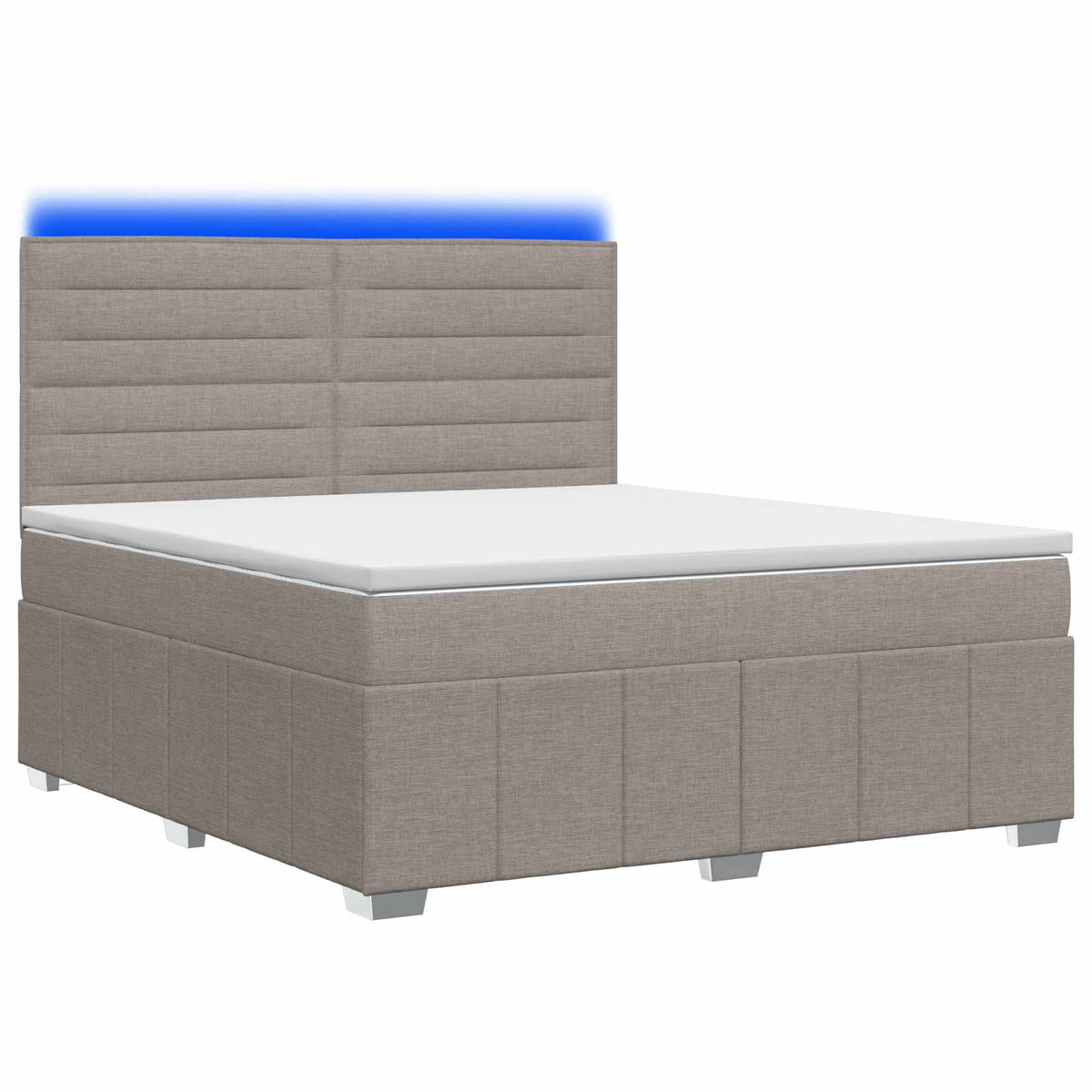 Κρεβάτι με κουτί ελατηρίου LED και στρώμα Taupe 160 x 200 cm