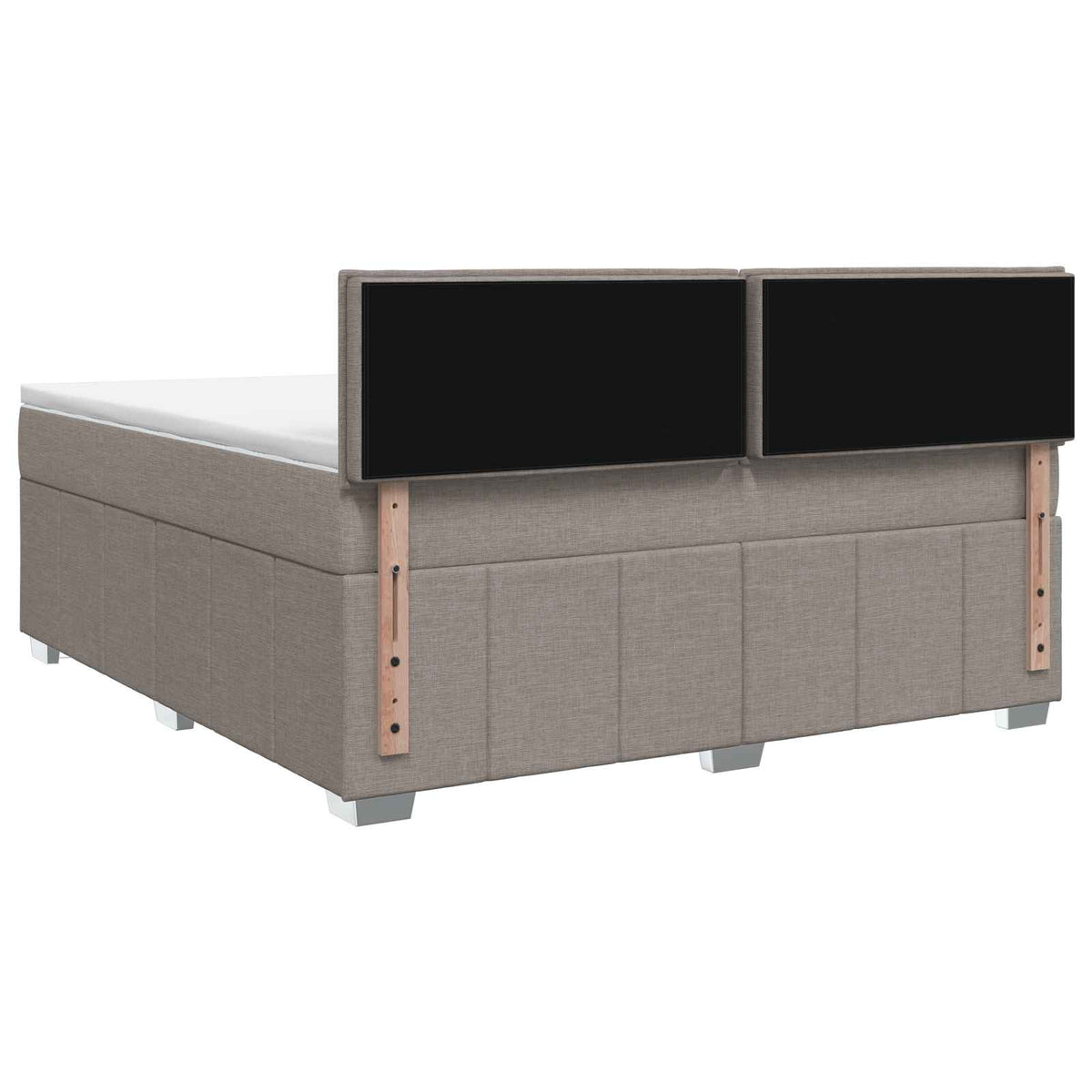 Κρεβάτι με κουτί ελατηρίου LED και στρώμα Taupe 180 x 200 cm