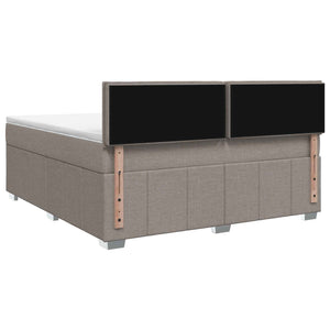 Κρεβάτι με κουτί ελατηρίου LED και στρώμα Taupe 180 x 200 cm