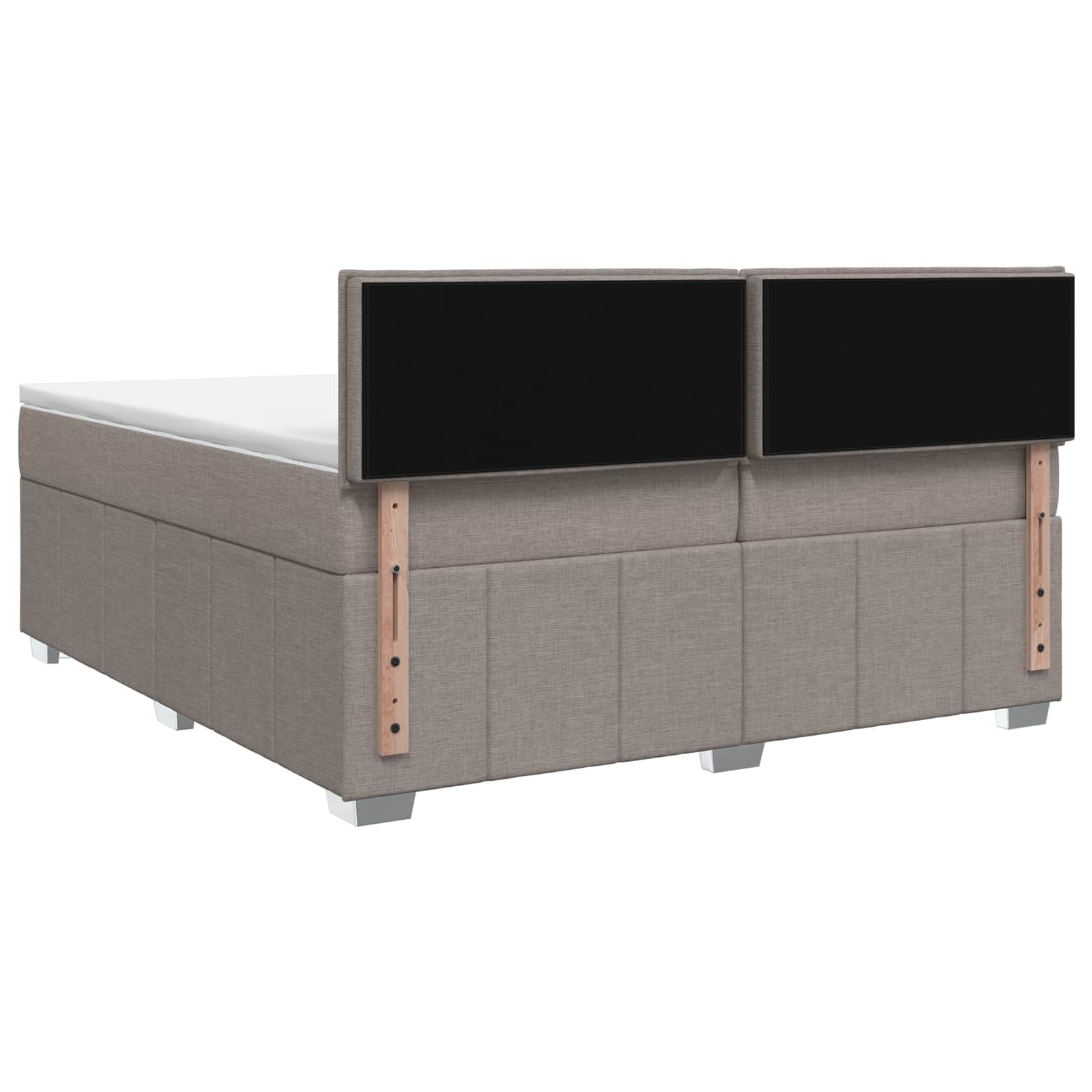 Κρεβάτι με κουτί ελατηρίου LED και στρώμα Taupe 200 x 200 cm - Pakobazaar