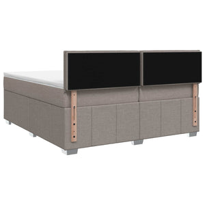 Κρεβάτι με κουτί ελατηρίου LED και στρώμα Taupe 200 x 200 cm - Pakobazaar