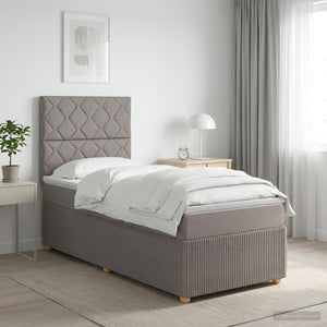 Κρεβάτι με κουτί ελατηρίου LED και στρώμα Taupe 90 x 190 cm - Pakobazaar
