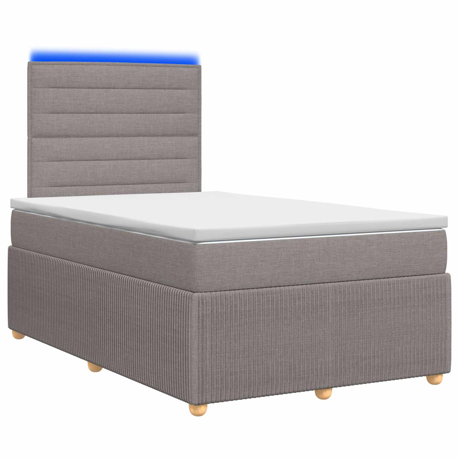 Κρεβάτι με κουτί ελατηρίου LED και στρώμα Taupe 120 x 190 cm - Pakobazaar
