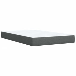 Κρεβάτι με κουτί ελατηρίου LED και στρώμα Σκούρο Γκρι Ύφασμα - Pakobazaar