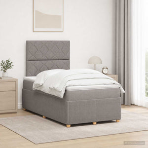 Κρεβάτι με κουτί ελατηρίου LED και στρώμα Taupe 120 x 200 cm - Pakobazaar