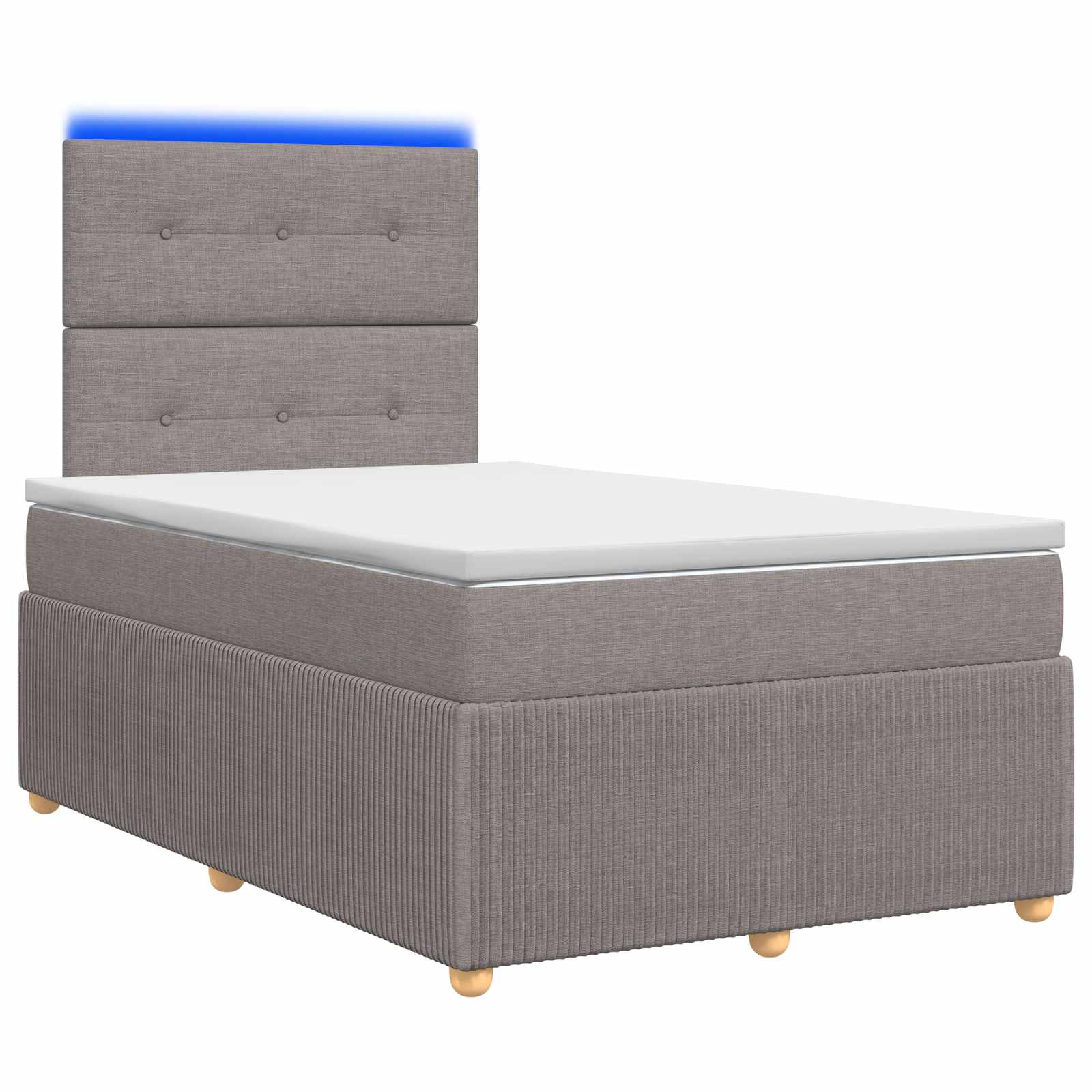 Κρεβάτι με κουτί ελατηρίου LED και στρώμα Taupe 120 x 200 cm - Pakobazaar