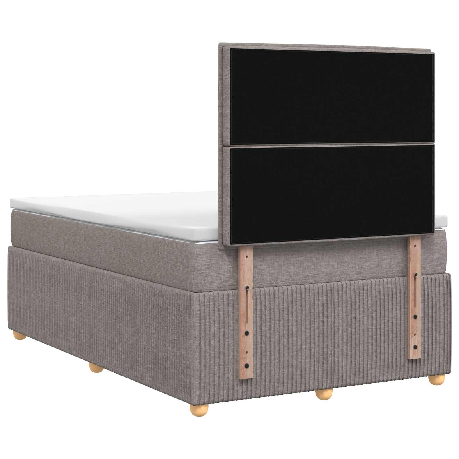 Κρεβάτι με κουτί ελατηρίου LED και στρώμα Taupe 120 x 200 cm - Pakobazaar