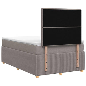 Κρεβάτι με κουτί ελατηρίου LED και στρώμα Taupe 120 x 200 cm - Pakobazaar