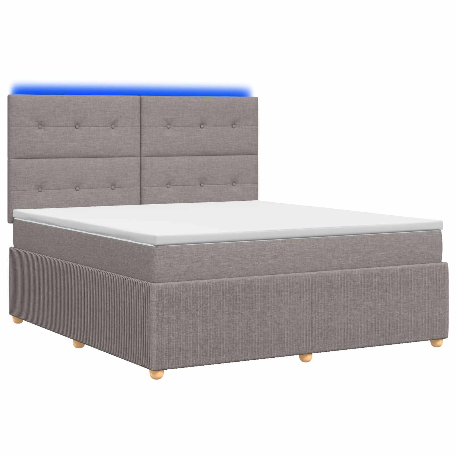 Κρεβάτι με κουτί ελατηρίου LED και στρώμα Taupe 140 x 190 cm - Pakobazaar