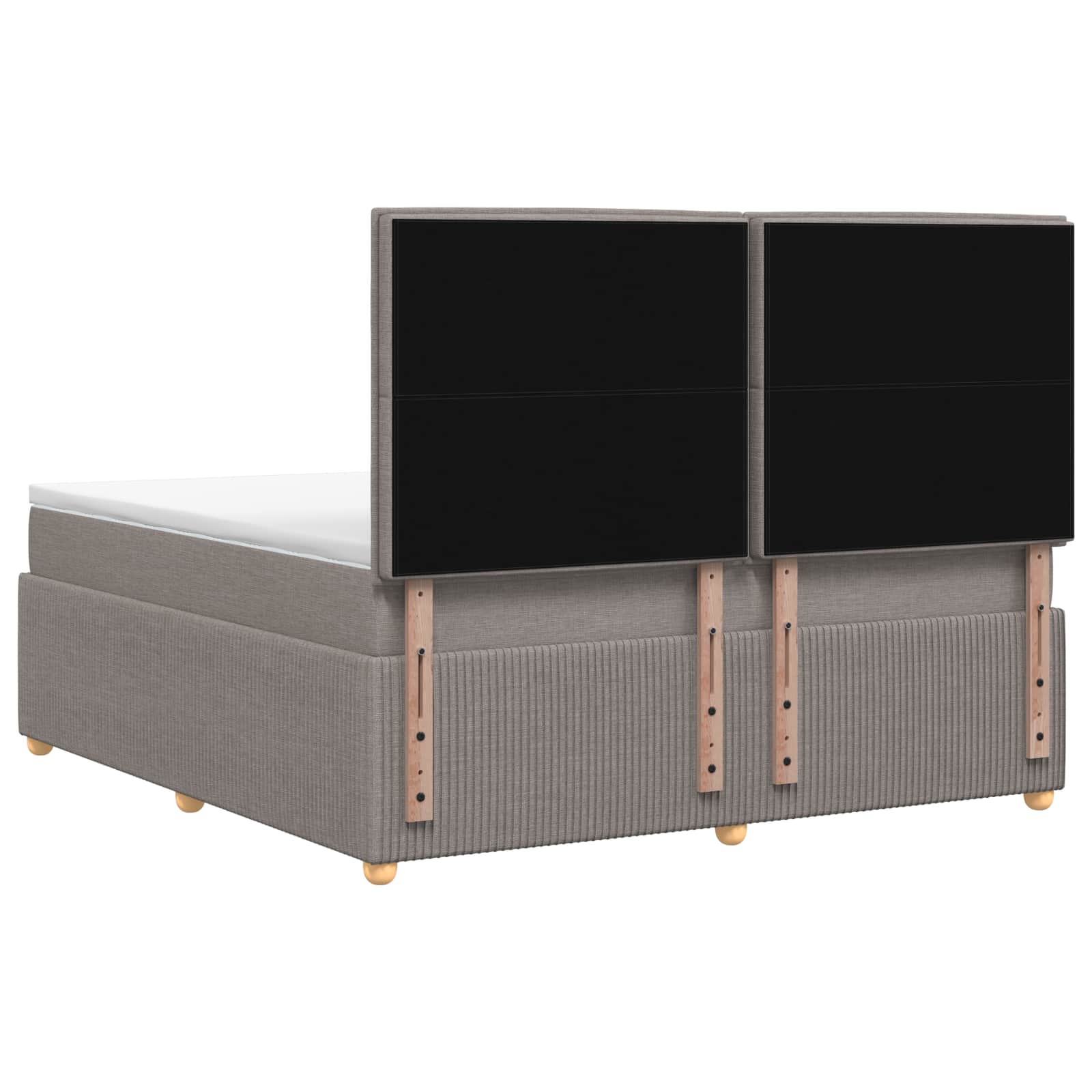 Κρεβάτι με κουτί ελατηρίου LED και στρώμα Taupe 140 x 200 cm - Pakobazaar