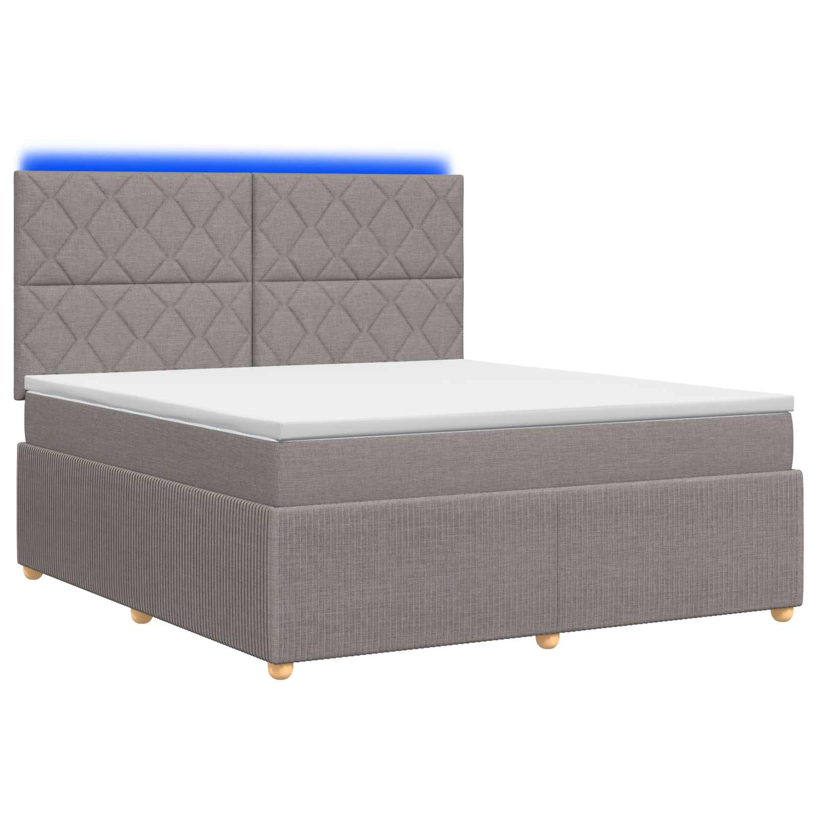 Κρεβάτι με κουτί ελατηρίου LED και στρώμα Taupe 140 x 200 cm - Pakobazaar