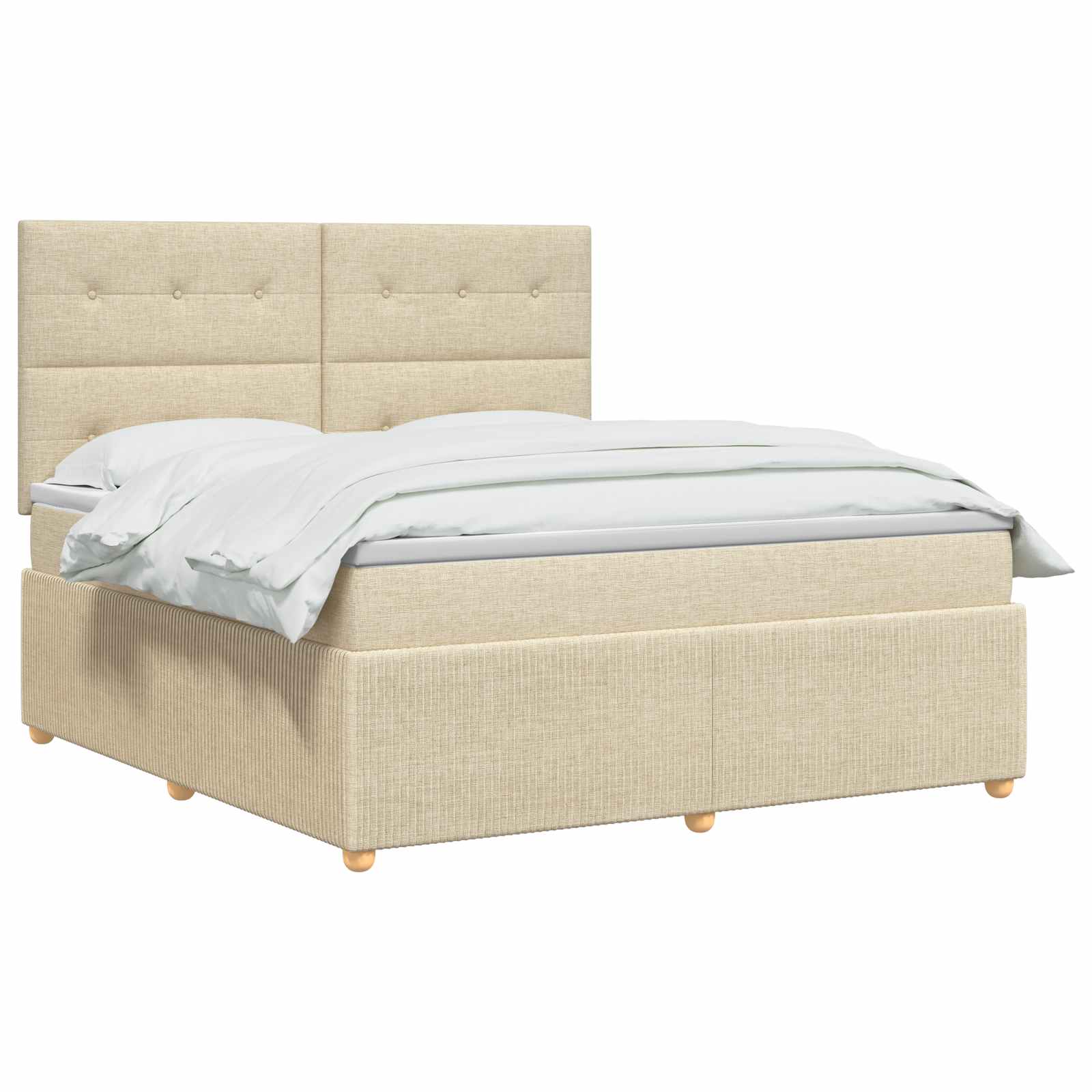 Κρεβάτι με κουτί ελατηρίου LED και στρώμα Κρεμ 160 x 200 cm