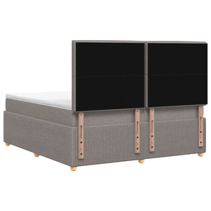 Κρεβάτι με κουτί ελατηρίου LED και στρώμα Taupe 180 x 200 cm