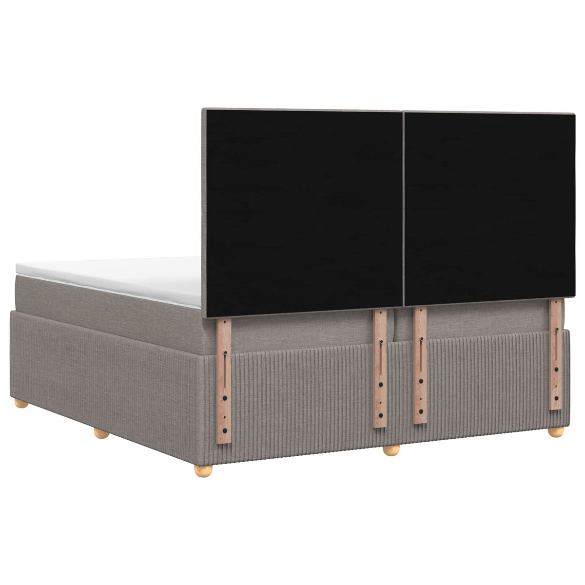 Κρεβάτι με κουτί ελατηρίου LED και στρώμα Taupe 200 x 200 cm - Pakobazaar