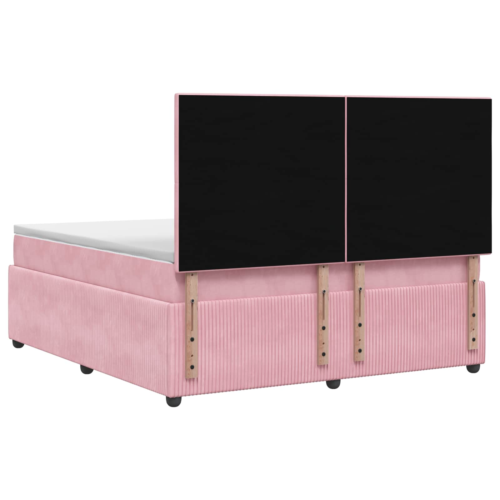 Κρεβάτι με κουτί ελατηρίου LED και στρώμα Ροζ 140 x 190 cm - Pakobazaar