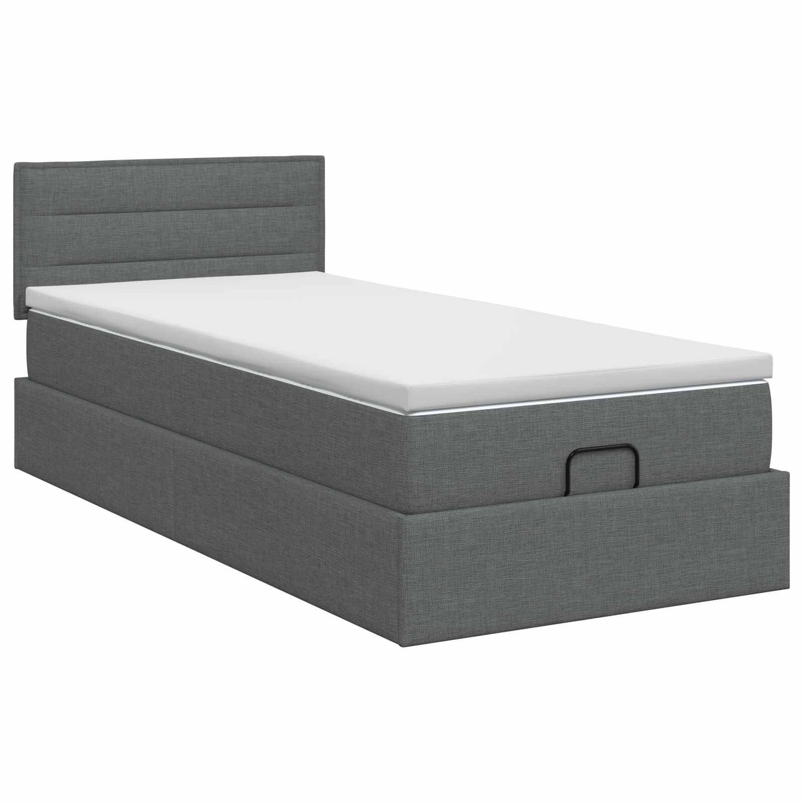 Κρεβάτι Ottoman με στρώμα Σκούρο Γκρι 90 x 190 cm Ύφασμα