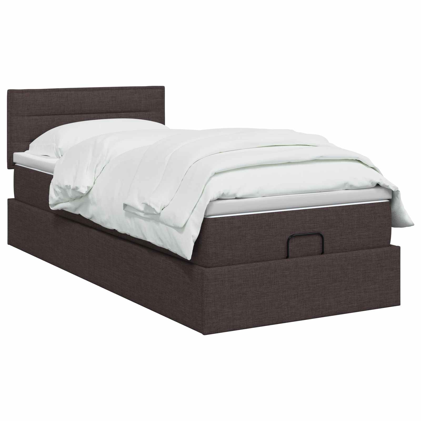 Κρεβάτι Ottoman με στρώμα Σκούρο Καφέ 90 x 190 cm Ύφασμα - Pakobazaar
