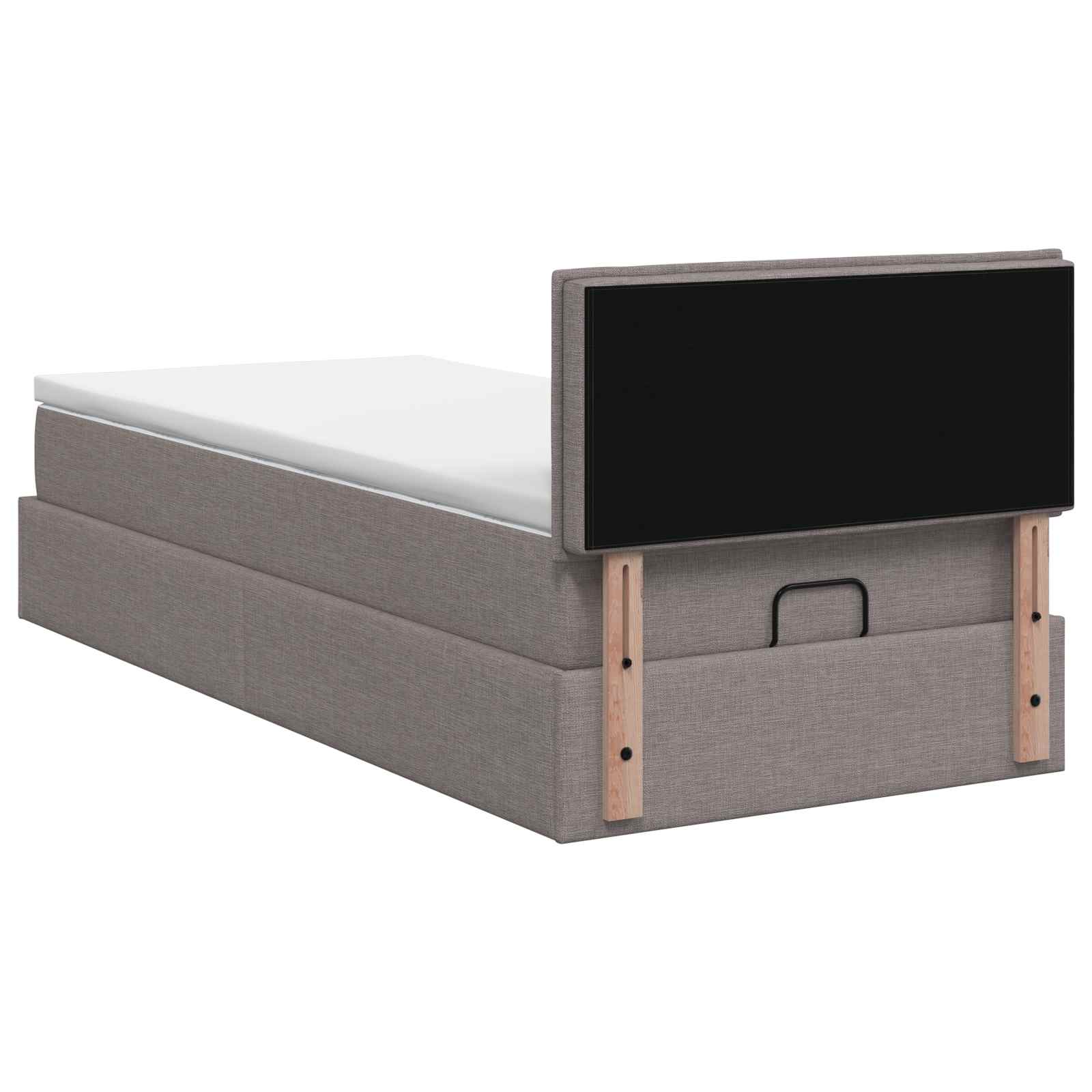 Κρεβάτι Ottoman με στρώμα με κεφαλάρι Taupe 90 x 190 cm Ύφασμα - Pakobazaar
