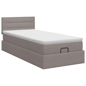 Κρεβάτι Ottoman με στρώμα με κεφαλάρι Taupe 100 x 200 cm Ύφασμα - Pakobazaar